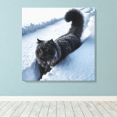 Toile Chat Noir À Neige Profonde (Insitu (Plancher de Bois))