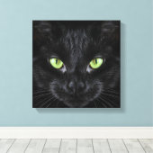 Toile Chat noir aux yeux verts (Insitu (Plancher de Bois))