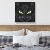 Toile Chat noir aux yeux verts (Insitu(Chambre))