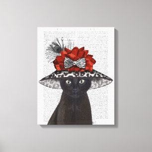 Toile Chat noir avec Casquette fabuleux 2