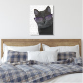 Toile Chat noir avec lunettes de soleil (Insitu(Chambre))