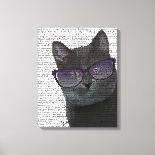 Toile Chat noir avec lunettes de soleil (Recto)