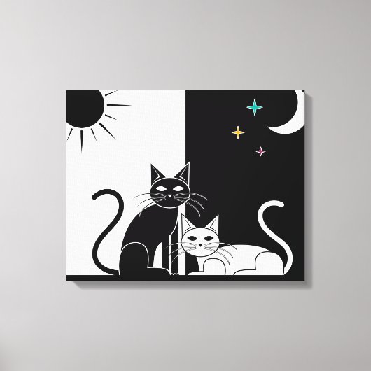 Toile Chat noir, Chat blanc (Recto)