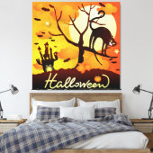 Toile Chat noir d'Halloween (Insitu(Chambre))