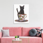 Toile Chat noir en Teacup (Insitu(Salon))