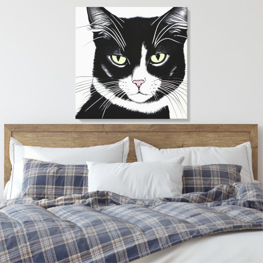 Toile Chat noir et blanc (Insitu(Chambre))
