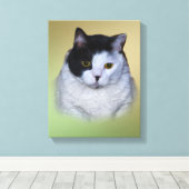 Toile Chat noir et blanc en gras (Insitu (Plancher de Bois))