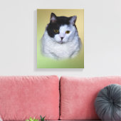Toile Chat noir et blanc en gras (Insitu(Salon))