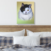 Toile Chat noir et blanc en gras (Insitu(Chambre))