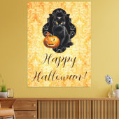 Toile Chat noir et Citrouille d'Halloween doux (Insitu(Salon))