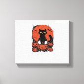 Toile Chat noir et Citrouille - Halloween T-shirt Art Cl (Recto)