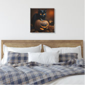 Toile Chat noir et citrouille Jack-O-Lantern (Insitu(Chambre))