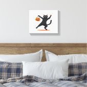 Toile Chat noir grognant à la bash d'Halloween, balançan (Insitu(Chambre))