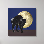 Toile Chat Noir Halloween Prowling Sur Une Nuit De Plein (Recto)