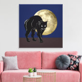 Toile Chat Noir Halloween Prowling Sur Une Nuit De Plein (Insitu(Salon))