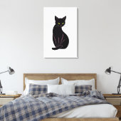Toile Chat noir Illustration minimale (Insitu(Chambre))