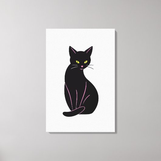 Toile Chat noir Illustration minimale (Recto)