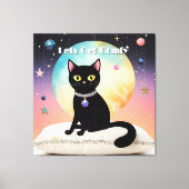 Toile Chat Noir - Installons-Nous Confortablement (Recto)