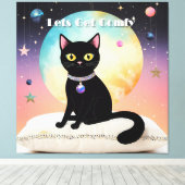 Toile Chat Noir - Installons-Nous Confortablement (Insitu (Plancher de Bois))