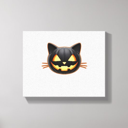 Toile Chat noir Jack o'Lantern Emoji T-shirt classique (Recto)