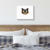 Toile Chat noir Jack o'Lantern Emoji T-shirt classique (Insitu(Chambre))