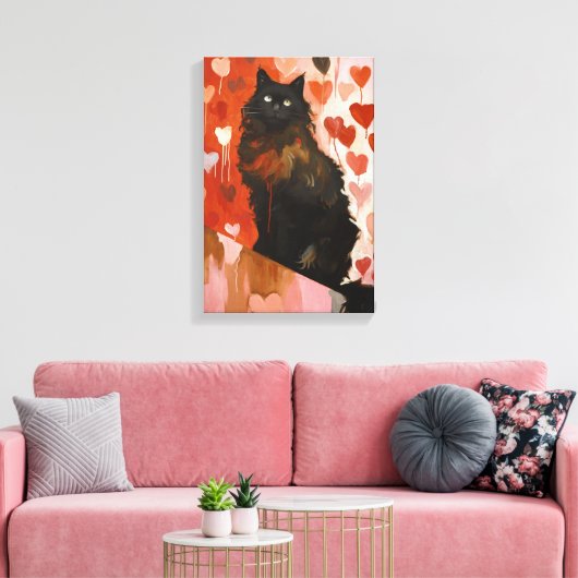 Toile Chat noir mignon (Insitu(Salon))