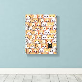 Toile Chat noir mignon en chats orange animal de compagn (Insitu (Plancher de Bois))
