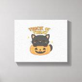Toile Chat noir mignon en Citrouille - Trick ou Treat Ka (Recto)