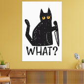 Toile Chat Noir Quel Couteau Drôle animal meurtrier d'Ha (Insitu(Salon))