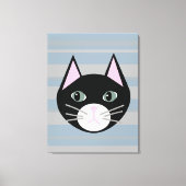 Toile Chat noir, rayures (Recto)