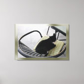 Toile Chat noir sur une terrasse (Recto)