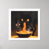 Toile Chat Obsidienne & Souris Audacieuse – Fête de Rame (Recto)