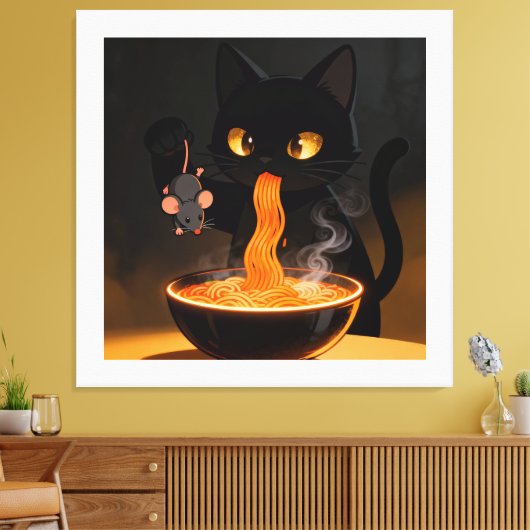 Toile Chat Obsidienne & Souris Audacieuse – Fête de Rame (Insitu(Salon))