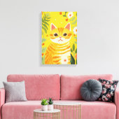 Toile Chat orange dans le jardin (Insitu(Salon))