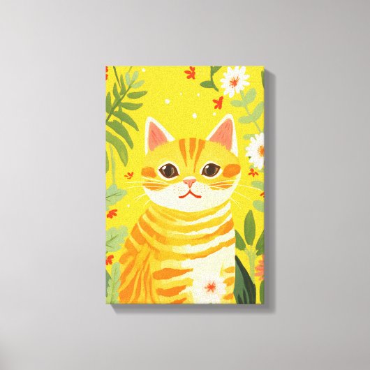 Toile Chat orange dans le jardin (Recto)