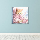 Toile Chat Orange En Tailles Dans Une Fenêtre (Insitu (Plancher de Bois))