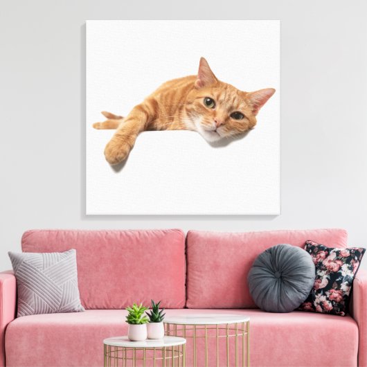 Toile Chat Orange Posé En Bas (Insitu(Salon))