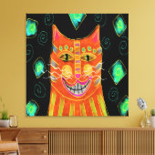 Toile Chat orange souriant peinture Abstraite (Insitu(Salon))