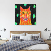 Toile Chat orange souriant peinture Abstraite (Insitu(Chambre))