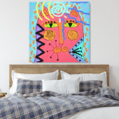 Toile Chat psychédélique peinture Abstraite (Insitu(Chambre))