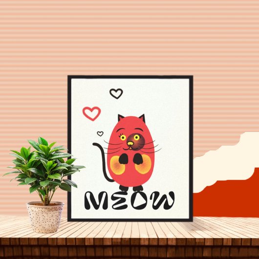 Toile Chat rouge mignon