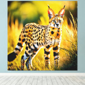 Toile Chat Serval De Savannah Africaine (Insitu (Plancher de Bois))