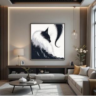Toile Chat Silencieux Minimaliste