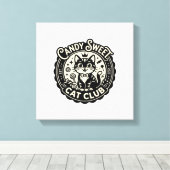 Toile Chat Sucré Mignon Graphique de Chat Drôle - Chat S (Insitu (Plancher de Bois))