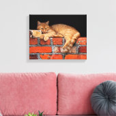 Toile Chat sur mur de brique (Insitu(Salon))