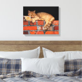 Toile Chat sur mur de brique (Insitu(Chambre))