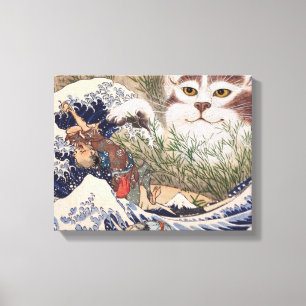 Toile Chat surnaturel à la Grande Vague
