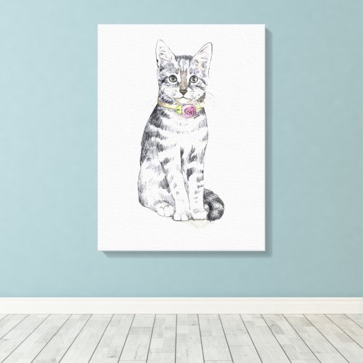 Toile Chat Tabby Fancy (Insitu (Plancher de Bois))