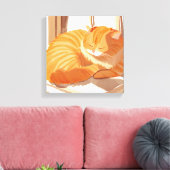 Toile Chat Tabby orange | Peinture aquarelle (Insitu(Salon))