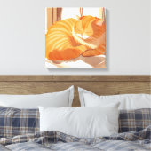 Toile Chat Tabby orange | Peinture aquarelle (Insitu(Chambre))